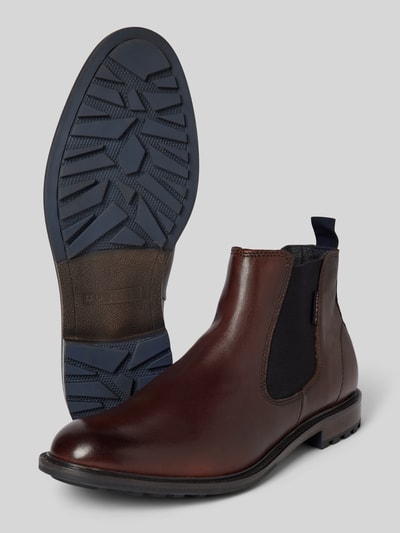 Peek & Cloppenburg bugattiChelsea Boots aus Leder mit Zugschlaufe Modell 'Bonifacio' in mittelbraun Tiefpreis