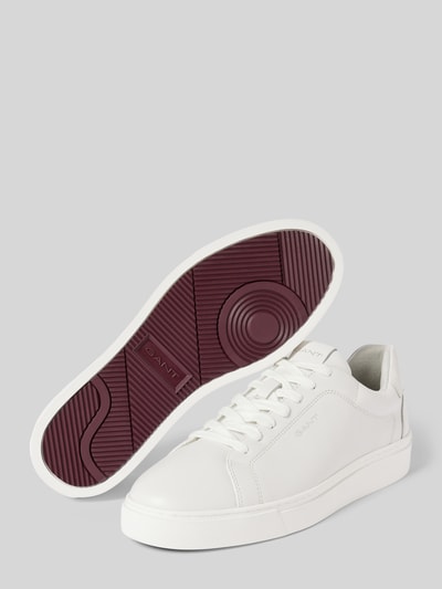 Peek & Cloppenburg GantSneaker aus Leder mit Label-Details in weiss Kostenlose Rückgabe
