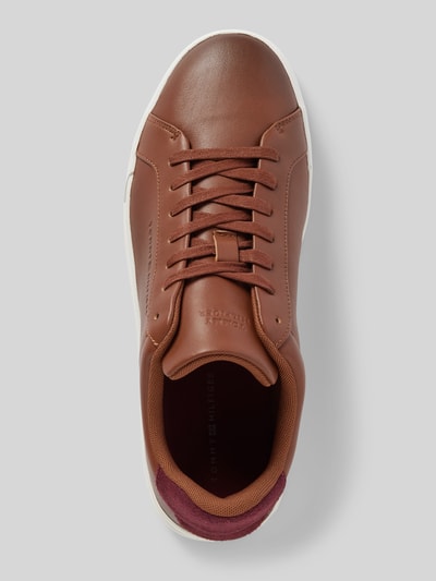 Peek & Cloppenburg Tommy HilfigerSneaker aus Leder mit Label-Detail in cognac Begrenzte Freigabe