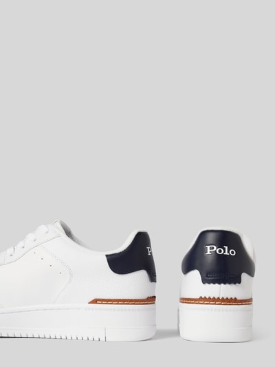 Peek & Cloppenburg Polo Ralph LaurenLedersneaker mit Logo-Stitching Modell 'MASTERS' in weiss Bis zu 65% Rabatt