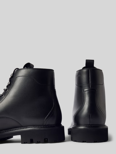 Peek & Cloppenburg BOSSSchnürboots aus Leder mit Zugschlaufe Modell 'Juylo' in black Im Verkauf