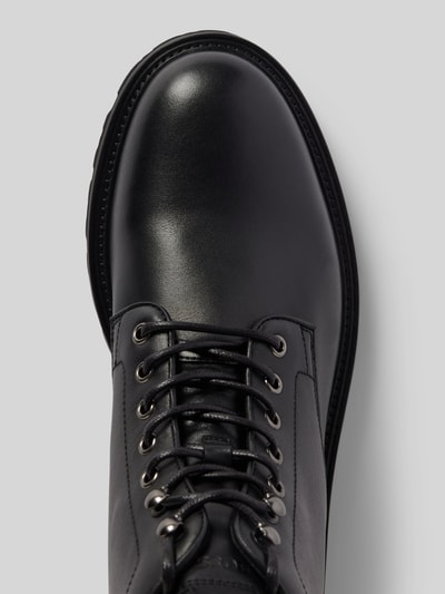 Peek & Cloppenburg BOSSSchnürboots aus Leder mit Zugschlaufe Modell 'Juylo' in black Im Verkauf