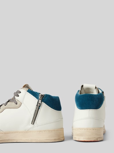 Peek & Cloppenburg P448Ledersneaker mit Label-Lochmuster Modell 'Bali' in weiss zollfrei