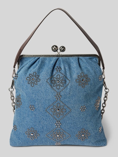 Peek & Cloppenburg Weekend Max MaraHandtasche in Denim-Optik mit Ziersteinbesatz in blau Zeitlich begrenztes Angebot