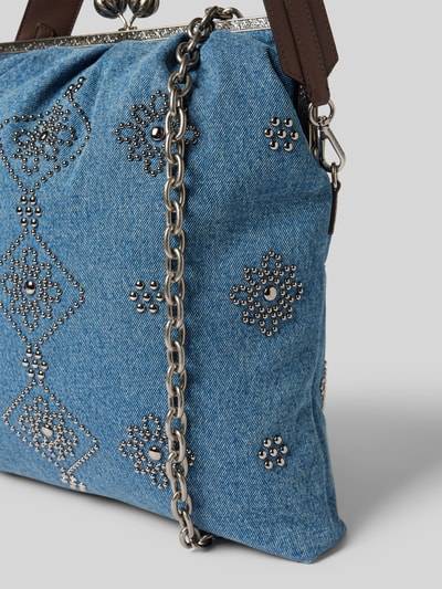 Peek & Cloppenburg Weekend Max MaraHandtasche in Denim-Optik mit Ziersteinbesatz in blau Zeitlich begrenztes Angebot