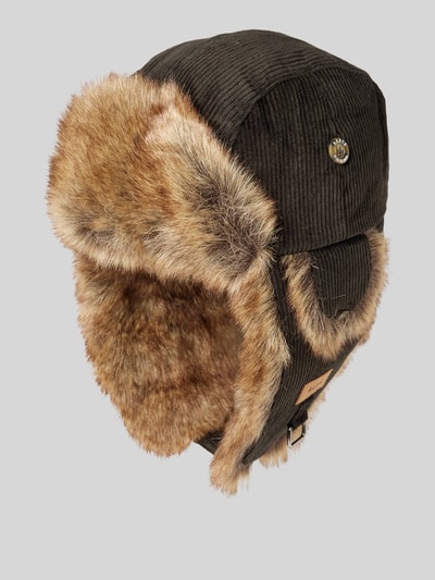 Peek & Cloppenburg BartsMütze mit Kunstfell Modell 'RIB BOMBER' in oliv Rabatt