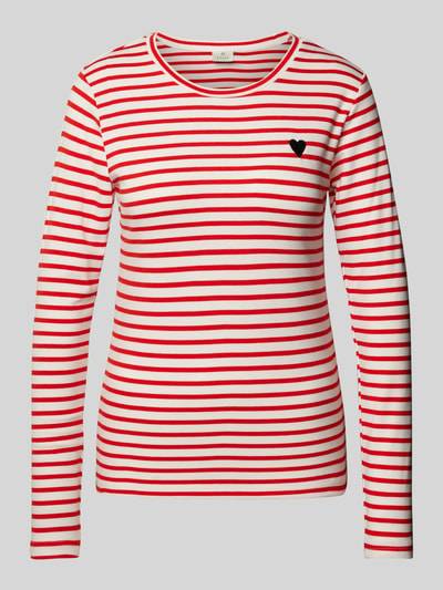 Peek & Cloppenburg KaffeLongsleeve mit Label-Stitching in rot Saisonschlussverkauf