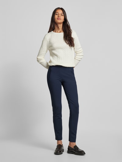 Peek & Cloppenburg Christian Berg WomanSlim Fit Stoffhose mit Reißverschlusstaschen in dunkelblau