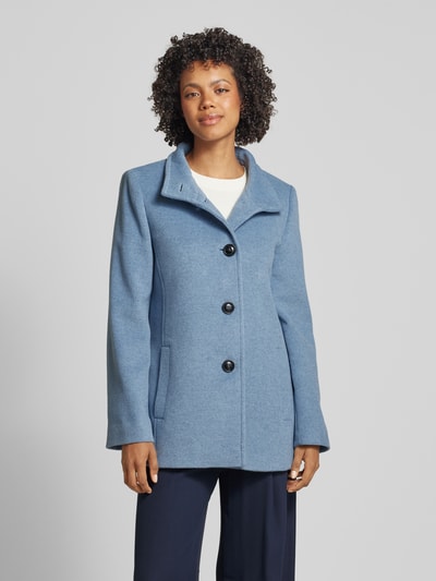 Peek & Cloppenburg Fuchs SchmittWolljacke mit Stehkragen und Knopfverschluss in bleu Heißer Verkauf