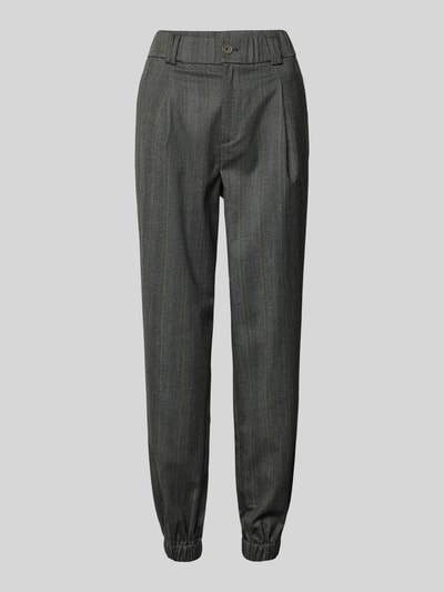 Peek & Cloppenburg Marc O'Polo DenimTapered Fit Bundfaltenhose mit elastischem Bund in mittelgrau