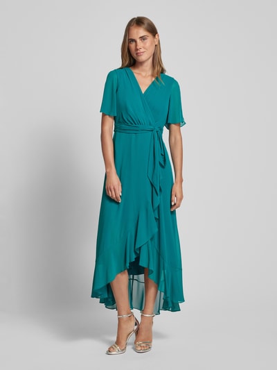 Peek & Cloppenburg Christian Berg CocktailKnielanges Cocktailkleid mit Volantsaum in grass mel Letzte 2 Tage