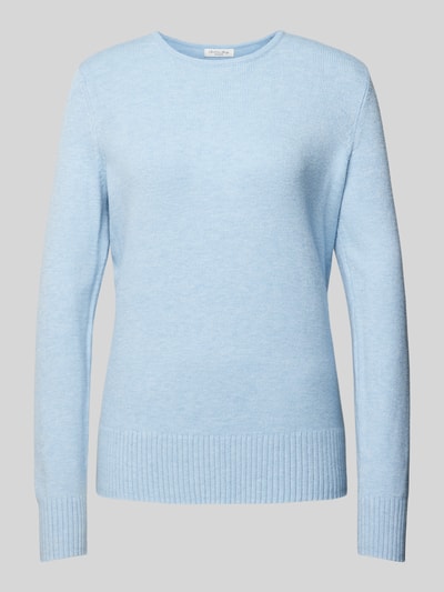 Peek & Cloppenburg Christian Berg WomanStrickpullover mit gerippten Abschlüssen in hellblau melange Clearance-Verkauf