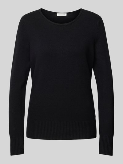Peek & Cloppenburg Christian Berg WomanStrickpullover mit gerippten Abschlüssen in black Fabrikladen