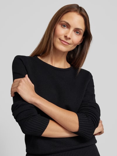 Peek & Cloppenburg Christian Berg WomanStrickpullover mit gerippten Abschlüssen in black Fabrikladen