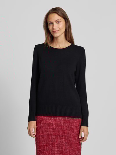 Peek & Cloppenburg Christian Berg WomanStrickpullover mit gerippten Abschlüssen in black Fabrikladen