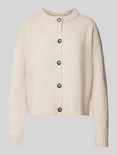 Peek & Cloppenburg Christian Berg WomanStrickjacke aus Wolle mit Rundhalsausschnitt in beige melange zollfrei