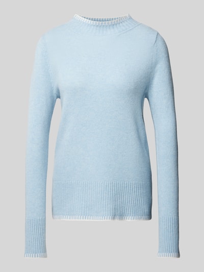 Peek & Cloppenburg Christian Berg WomanWollpullover mit Stehkragen in hellblau im Angebot