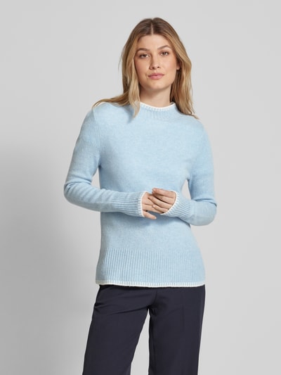 Peek & Cloppenburg Christian Berg WomanWollpullover mit Stehkragen in hellblau im Angebot