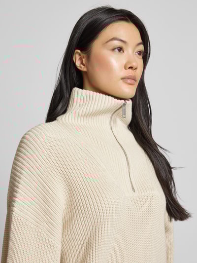Peek & Cloppenburg Jake*s CasualStrickpullover mit Troyer-Kragen in ecru Blitzverkäufe