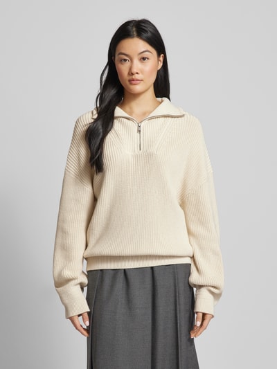 Peek & Cloppenburg Jake*s CasualStrickpullover mit Troyer-Kragen in ecru Blitzverkäufe
