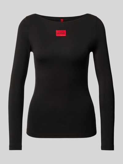 Peek & Cloppenburg HUGOLongsleeve mit Label-Detail in black Kostenloser Versand