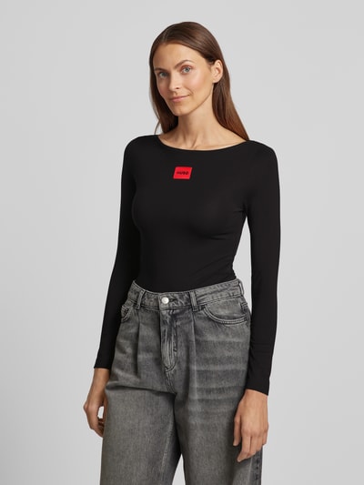Peek & Cloppenburg HUGOLongsleeve mit Label-Detail in black Kostenloser Versand