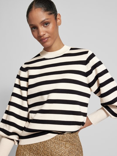 Peek & Cloppenburg Jake*s CollectionStrickpullover mit Ballonärmeln und Rundhalsausschnitt in offwhite Fabrikpreis