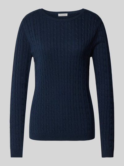 Peek & Cloppenburg Christian Berg WomanStrickpullover mit Zopfmuster in dunkelblau Rabatt