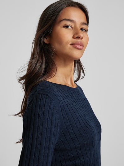 Peek & Cloppenburg Christian Berg WomanStrickpullover mit Zopfmuster in dunkelblau Rabatt