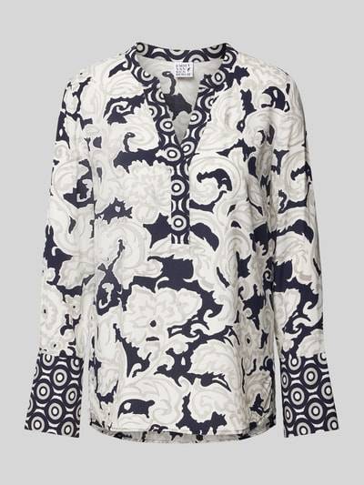 Peek & Cloppenburg Emily Van den BerghBlusenshirt mit V-Ausschnitt in dunkelblau Weihnachtsangebot