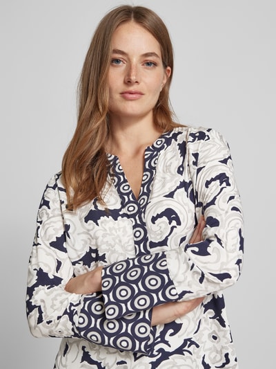 Peek & Cloppenburg Emily Van den BerghBlusenshirt mit V-Ausschnitt in dunkelblau Weihnachtsangebot
