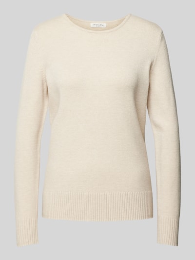 Peek & Cloppenburg Christian Berg WomanStrickpullover mit gerippten Abschlüssen in beige melange Jubiläumsangebot