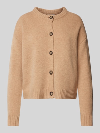 Peek & Cloppenburg Christian Berg WomanStrickjacke aus Wolle mit Rundhalsausschnitt in camel Zeitlich begrenztes Angebot