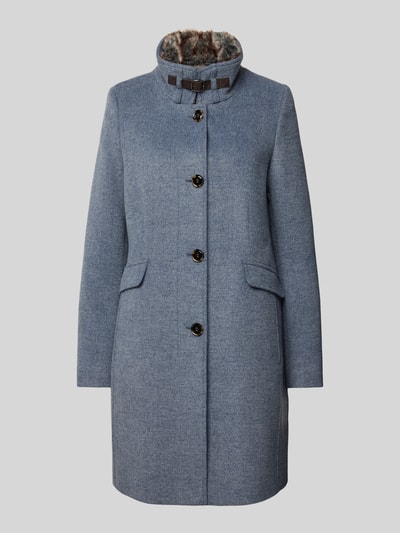 Peek & Cloppenburg Christian Berg Woman SelectionMantel mit Stehkragen in dunkelblau melange Exklusive Angebote
