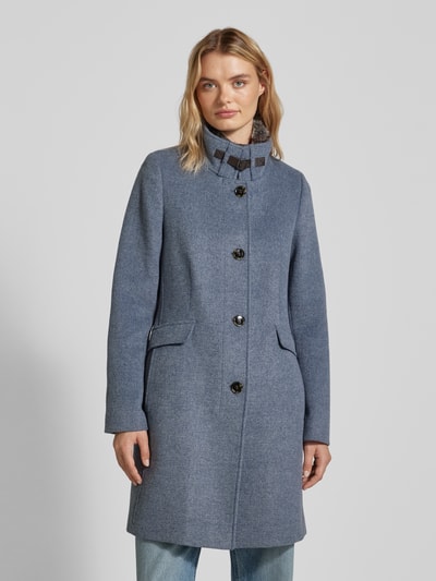 Peek & Cloppenburg Christian Berg Woman SelectionMantel mit Stehkragen in dunkelblau melange Exklusive Angebote