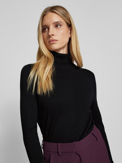Peek & Cloppenburg Christian Berg WomanStrickpullover mit gerippten Abschlüssen in black Blitzangebot