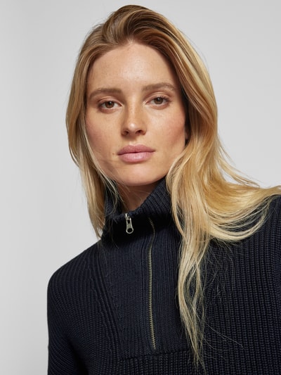 Peek & Cloppenburg Jake*s CasualStrickpullover mit Troyer-Kragen in dunkelblau JETZT KAUFEN