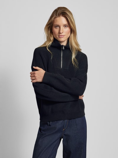 Peek & Cloppenburg Jake*s CasualStrickpullover mit Troyer-Kragen in dunkelblau JETZT KAUFEN