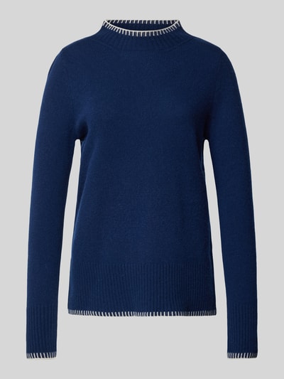 Peek & Cloppenburg Christian Berg WomanWollpullover mit Stehkragen in dunkelblau Neueste Stile