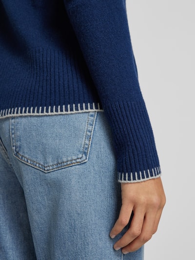 Peek & Cloppenburg Christian Berg WomanWollpullover mit Stehkragen in dunkelblau Neueste Stile