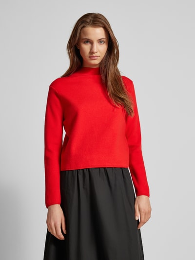 Peek & Cloppenburg MangoStrickpullover mit geripptem Stehkragen in rot Letzter Tag