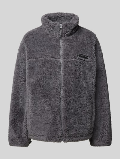 Peek & Cloppenburg ReviewSherpa Jacket mit Label-Patch in dunkelgrau Discount Store für neue Produkte