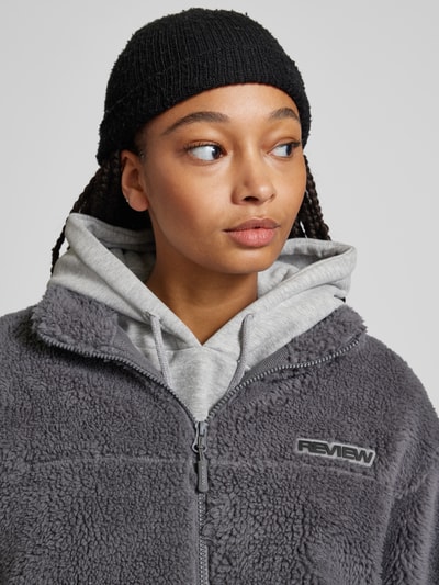Peek & Cloppenburg ReviewSherpa Jacket mit Label-Patch in dunkelgrau Discount Store für neue Produkte