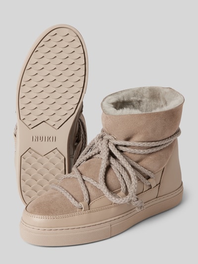 Peek & Cloppenburg INUIKIILederstiefel mit Label-Schriftzug in hellgrau Speichern exportieren