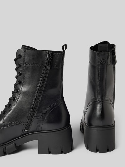 Peek & Cloppenburg TamarisSchnürboots aus Leder mit Ziernähten in black Hotsell