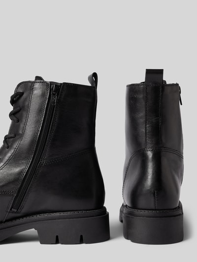 Peek & Cloppenburg TamarisSchnürboots aus Leder mit Ziernähten in black Schlussverkauf