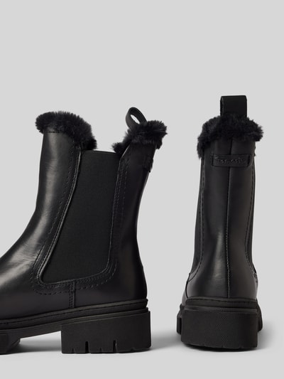 Peek & Cloppenburg TamarisChelsea Boots mit Kunstfellbesatz in black Blitzverkäufe