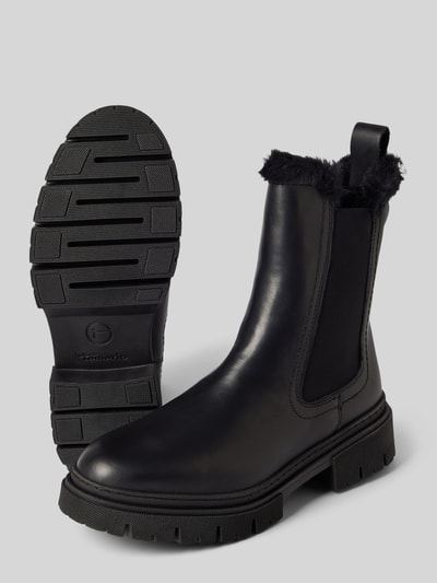 Peek & Cloppenburg TamarisChelsea Boots mit Kunstfellbesatz in black Blitzverkäufe
