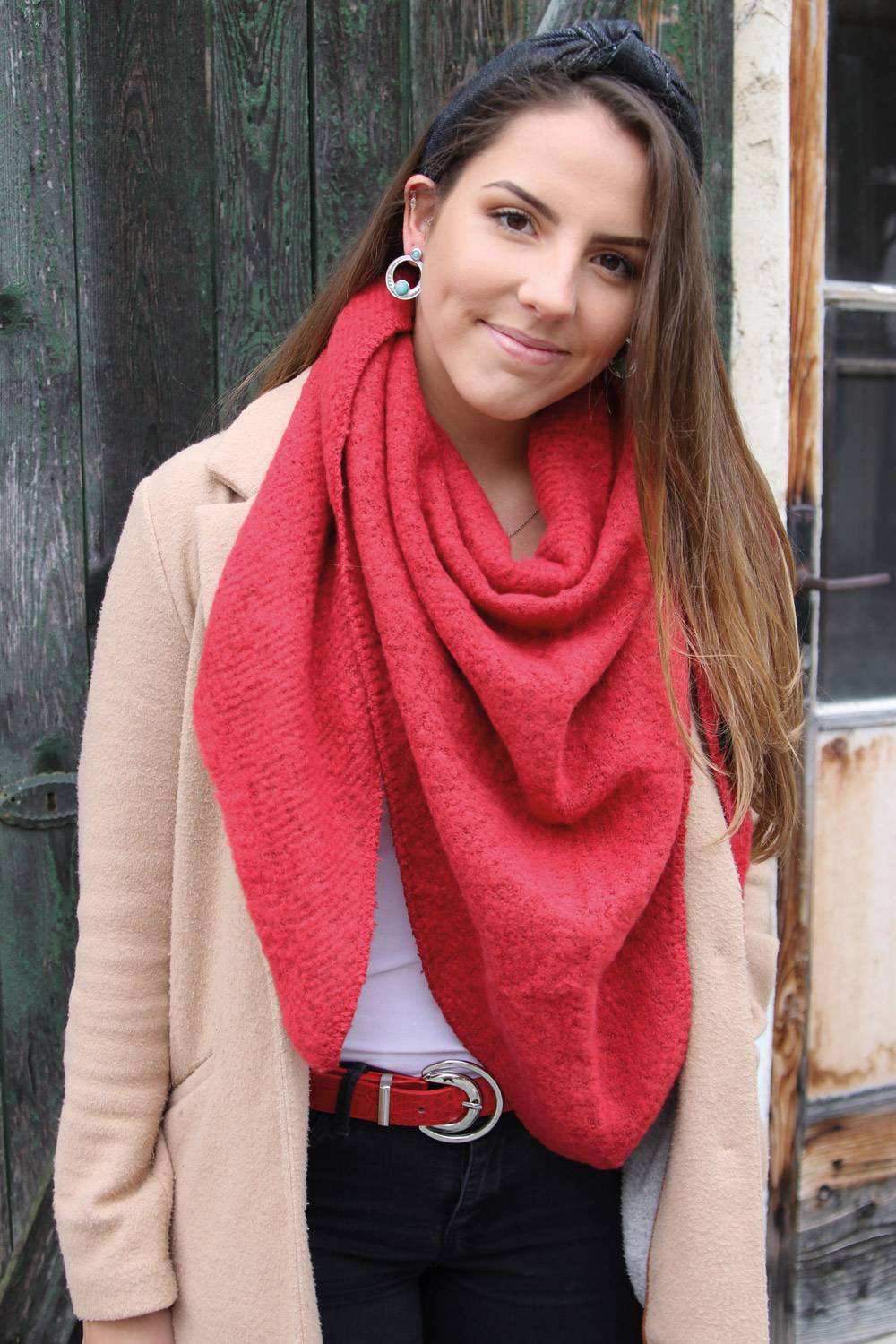 Stylebreaker Strick Dreiecktuch meliert Sonderangebot der Fabrik