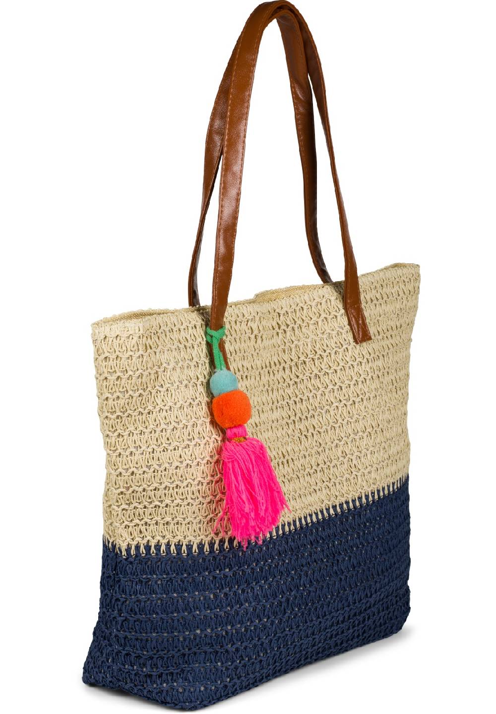 Stylebreaker Korbflecht Henkeltasche - Basttasche 2-Farbig Exklusive Angebote